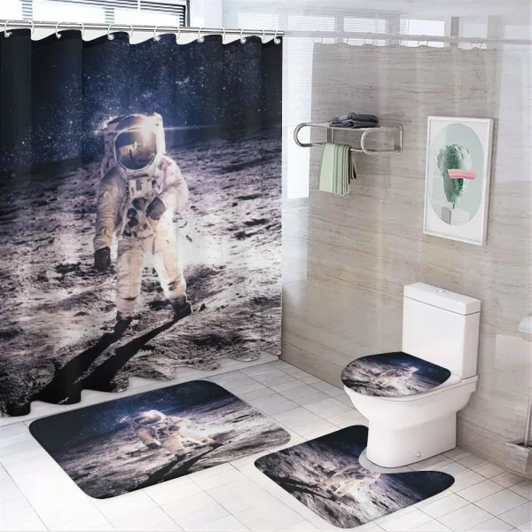Moon Surface Journey on a shower curtain