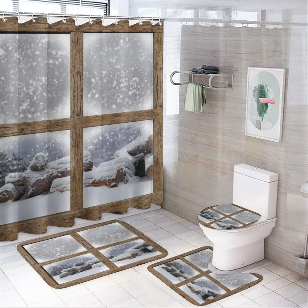 Rustic Snowy Woodsy Frame — Your design