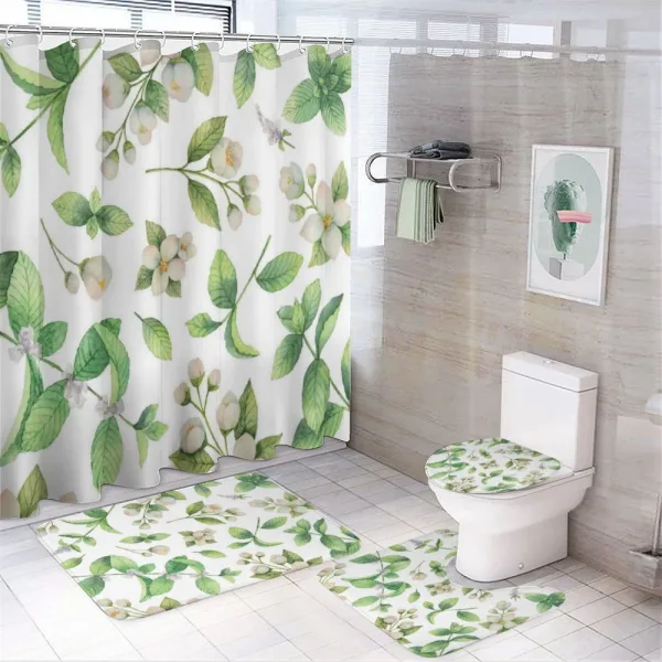 Springtime Floral Buds on a shower curtain