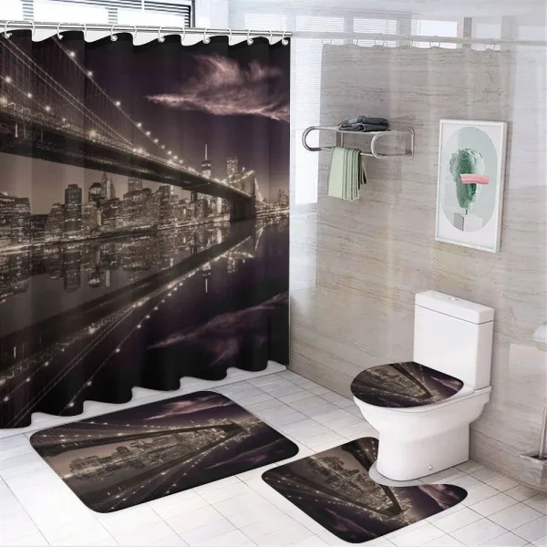 USA America Skyline on a shower curtain