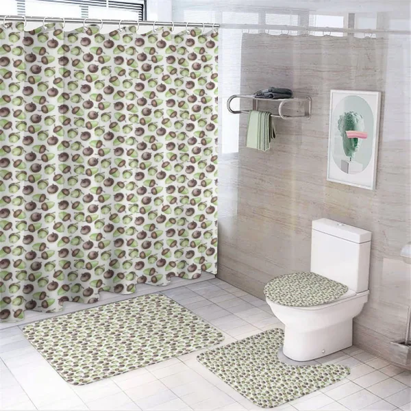 Watercolor Oak Seeds on a shower curtain
