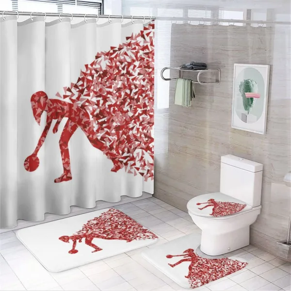 Abstract Player on a shower curtain
