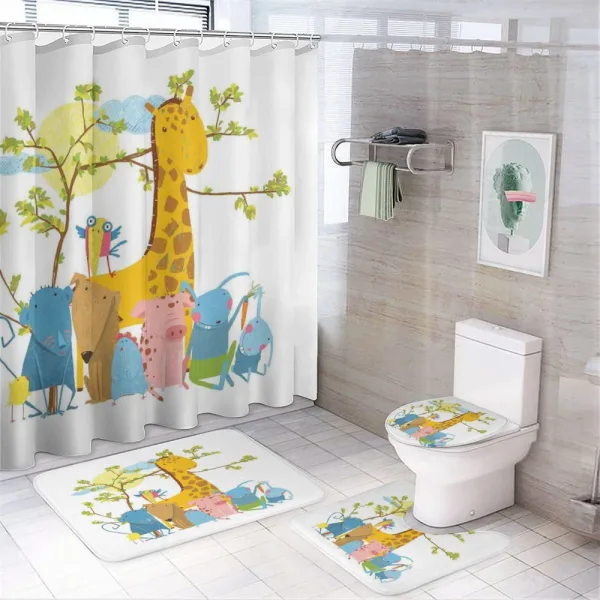 Animals Under Tree on a shower curtain