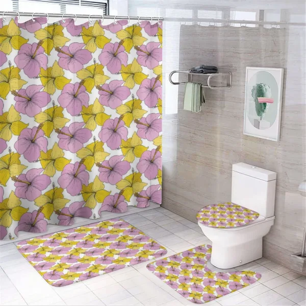 Bicolor Wild Tropic Flora on a shower curtain