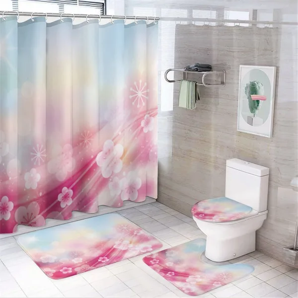 Blossoms Flowers Buds on a shower curtain