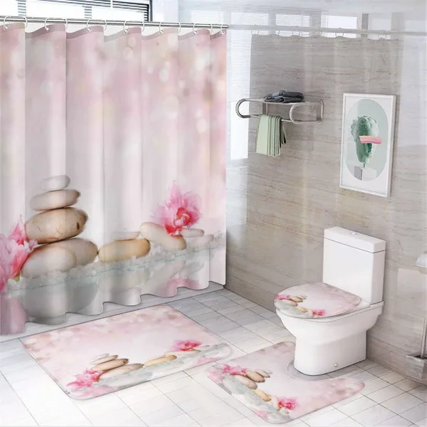 Bohemian Chakra Stones on a shower curtain