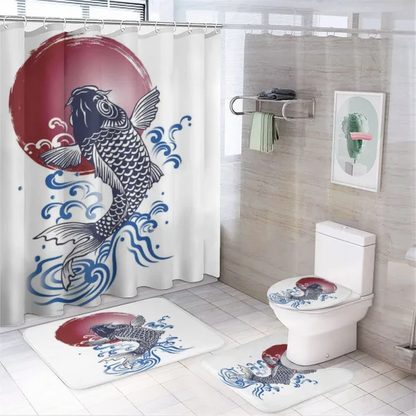 Carp on Flag on a shower curtain