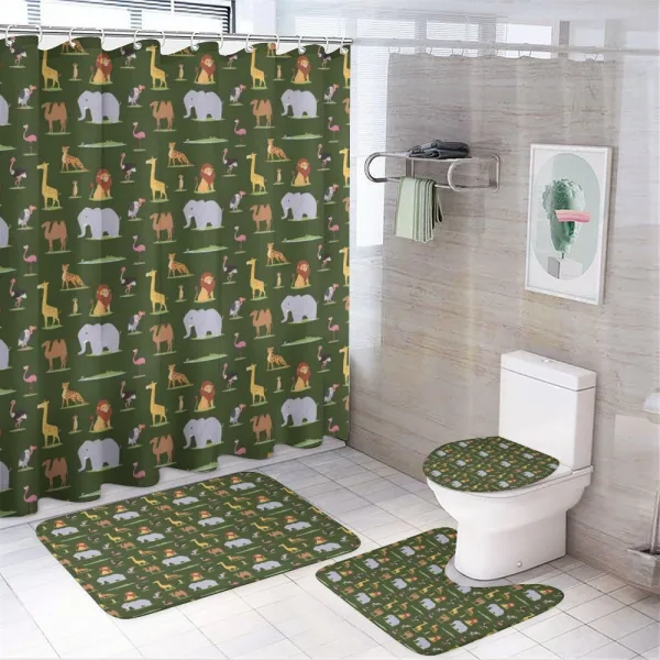 Childish Cartoon Savannah on a shower curtain