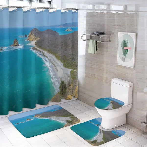 Los Frailes Beach Panoramic on a shower curtain
