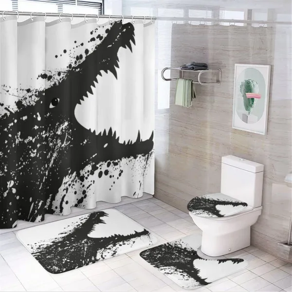 Monochrome Crocodile on a shower curtain