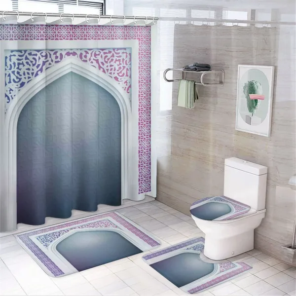 Old Geometric Motifs on a shower curtain