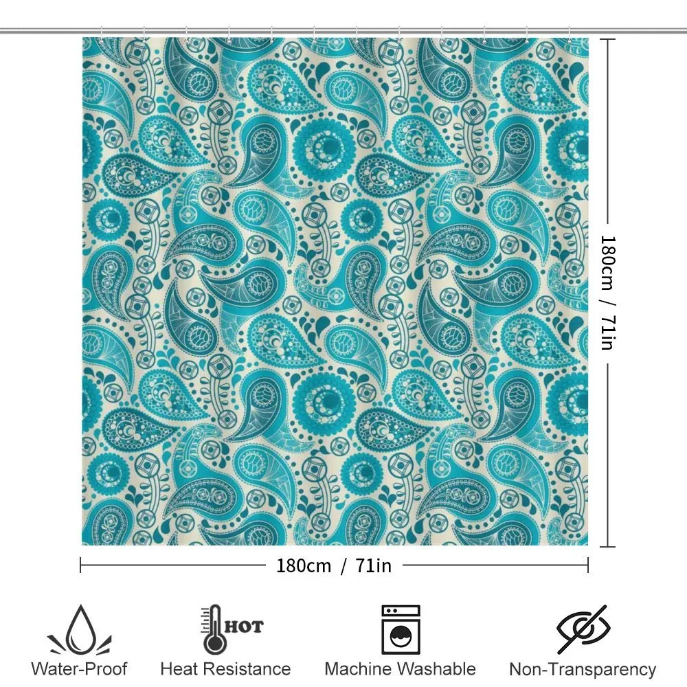 Paisley Blue Flowers — Detail 2