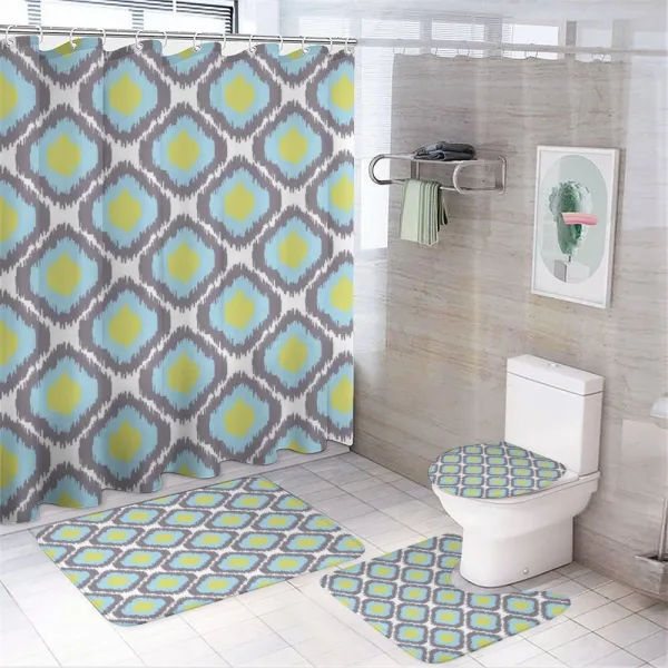 Pastel Ikat Weaving on a shower curtain