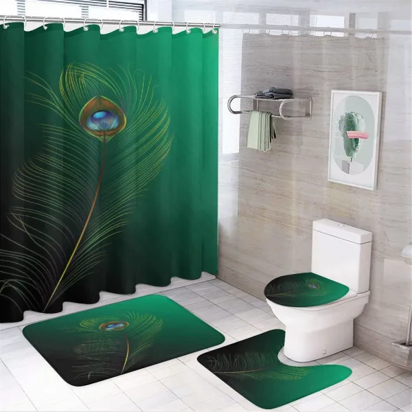 Peacock Bird Plumes on a shower curtain