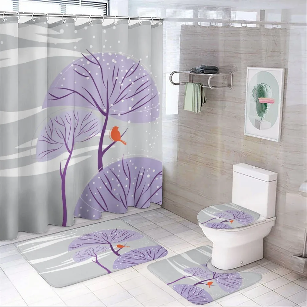 Purple Trees Snow Bird — Your design