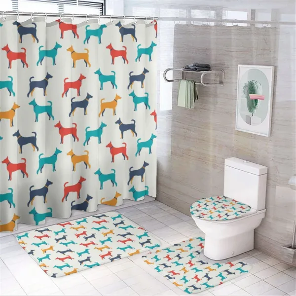 Retro Dog on a shower curtain