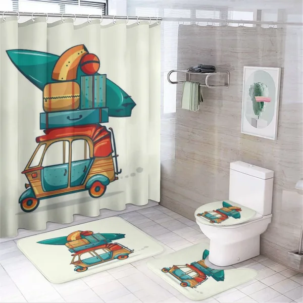 Rickshaw Luggage on a shower curtain