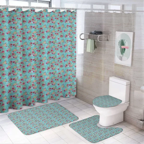 Rose Bouquet Pattern on a shower curtain