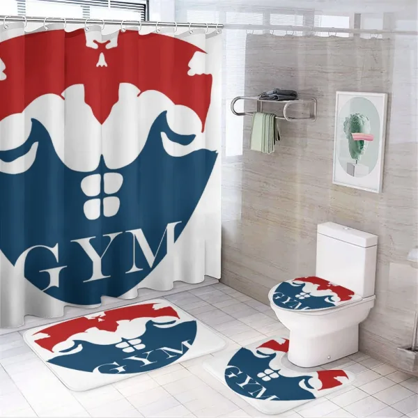 Strong Man with Biceps on a shower curtain
