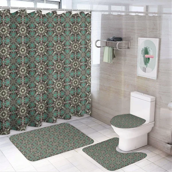 Vintage Flowers Leafage on a shower curtain