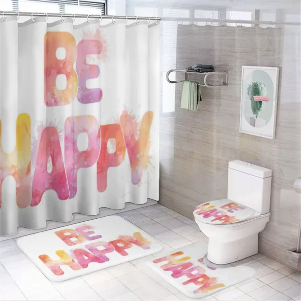 Watercolor Inscription Art on a shower curtain