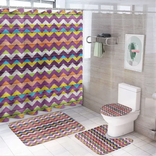 Wood Texture Geometric on a shower curtain