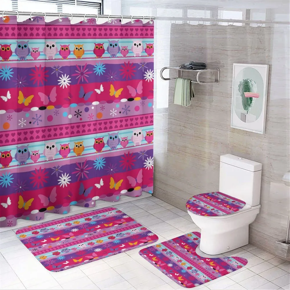 Cartoon Owls and Flowers — Your design