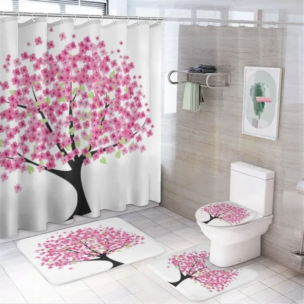 Cherry Blossom Floral on a shower curtain