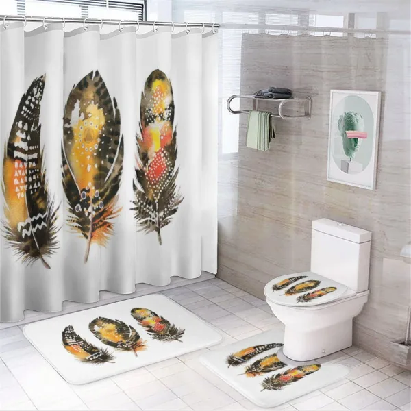 Colorful Boho Quills on a shower curtain