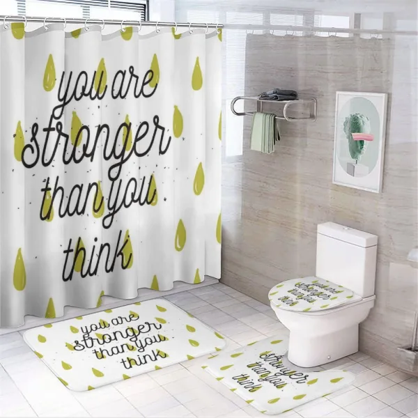 Doodle Raindrops Motivation on a shower curtain