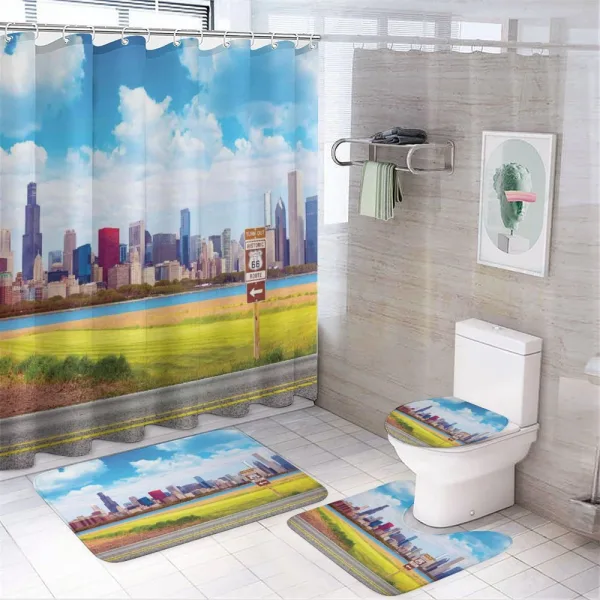 Famous Route 66 on a shower curtain