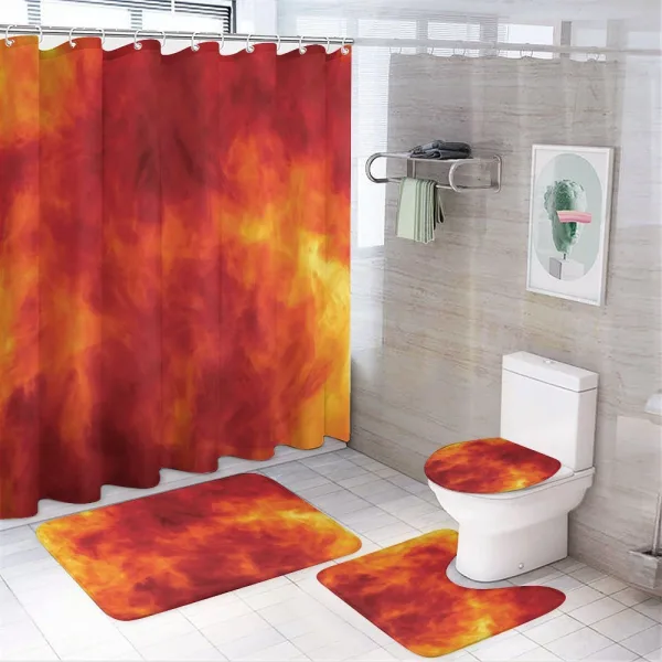 Fire and Flames Design on a shower curtain