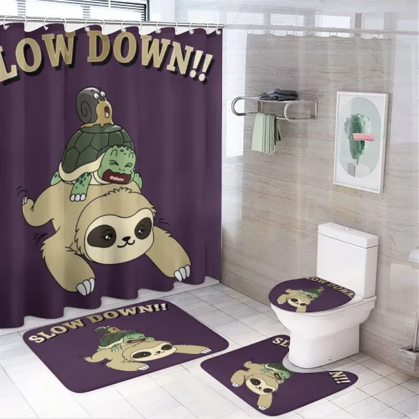 Funny Cartoon Scenery on a shower curtain