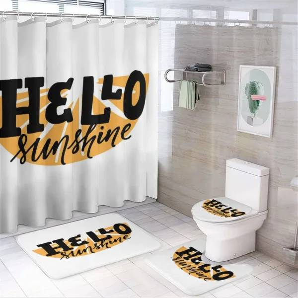 Funny Hand Lettering on a shower curtain