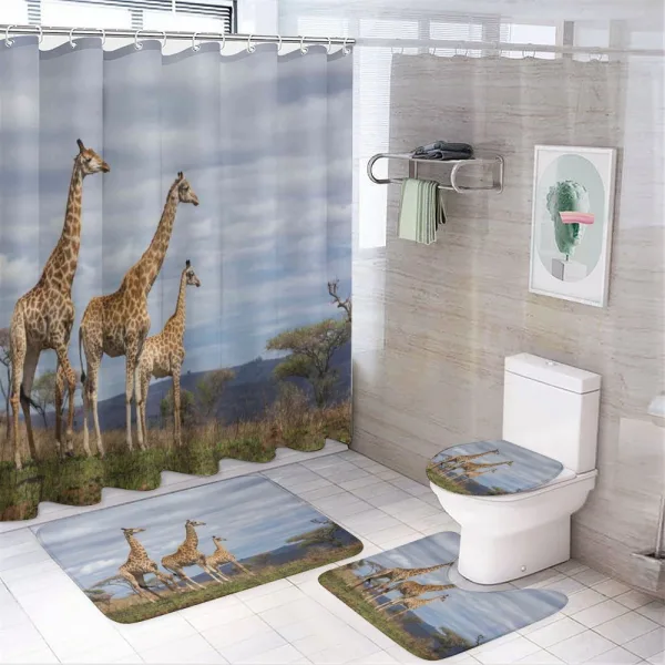 Giraffe Family on a shower curtain