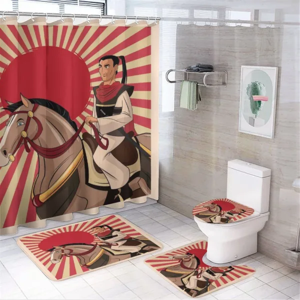 Japanese Man Horse on a shower curtain