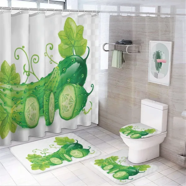 Juicy Cucumber Graphic on a shower curtain