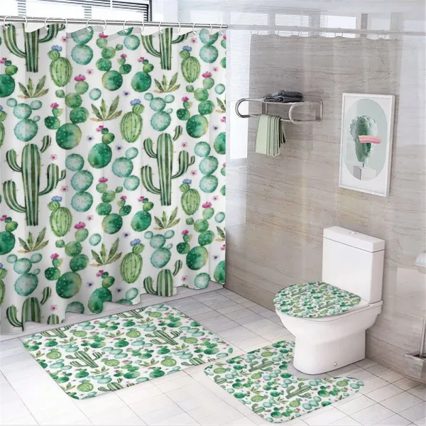Mexican Cactus Plants on a shower curtain