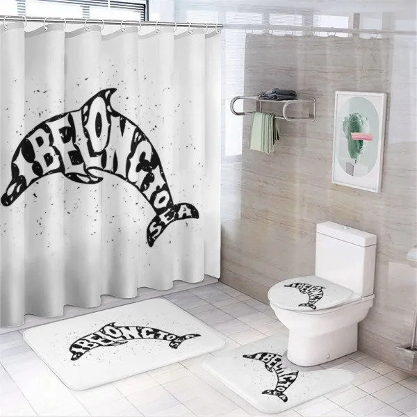 Ocean Creatures Words on a shower curtain