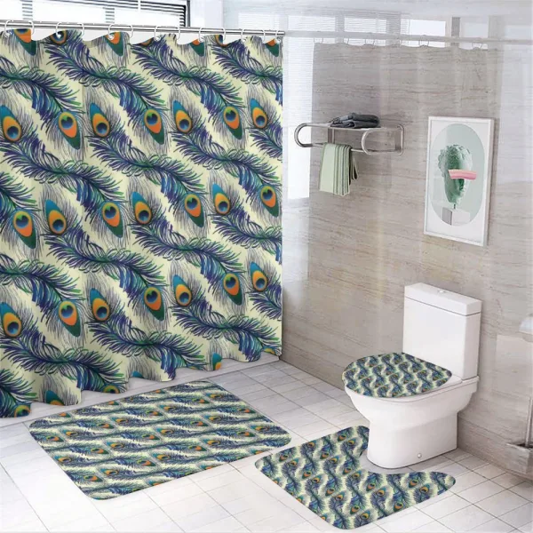 Ornamental Peacock Bird on a shower curtain