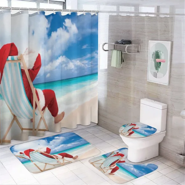 Relaxing at Exotic Beach on a shower curtain