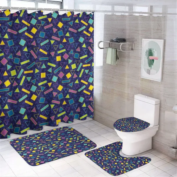Retro 80s Memphis Fashion on a shower curtain