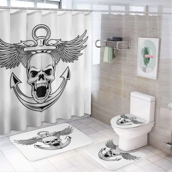Skull Anchor Eagle on a shower curtain