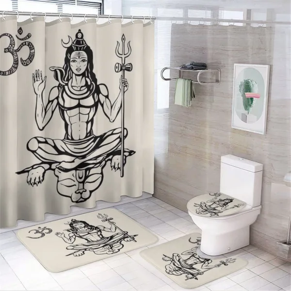 South Asian Figure on a shower curtain