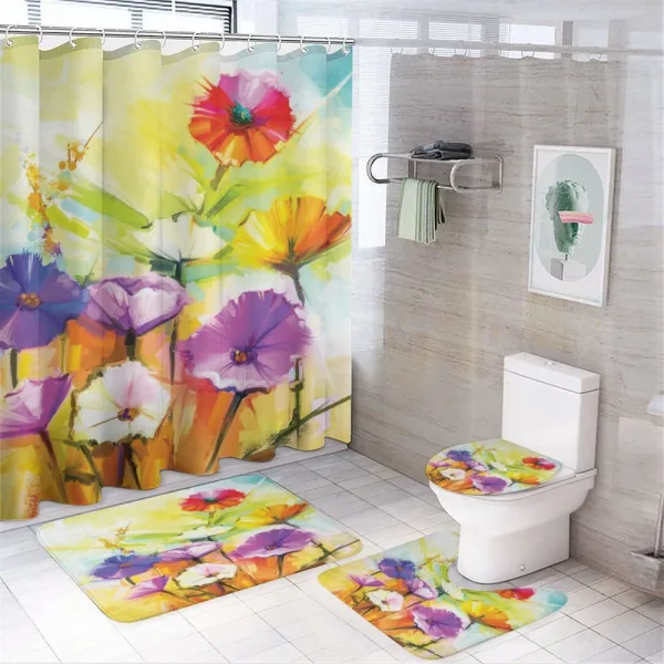 Vivid Gerbera Bloom Spring on a shower curtain