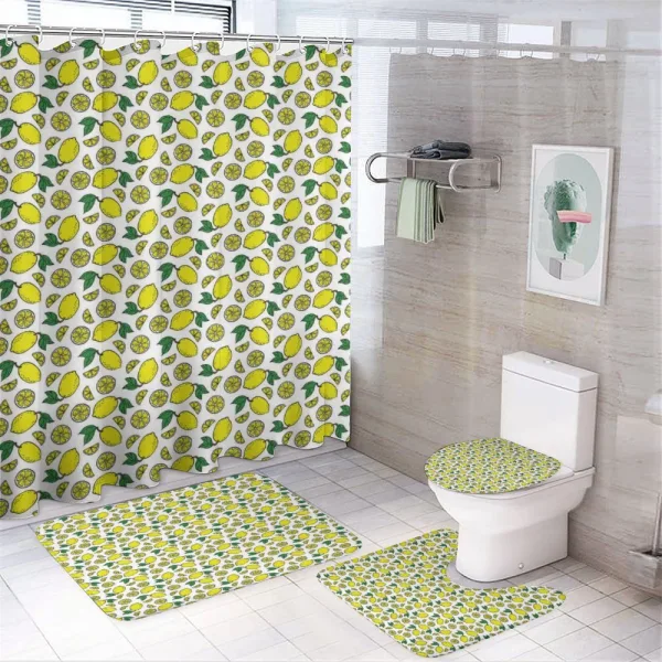 Vivid Summer Citrus Blossom on a shower curtain