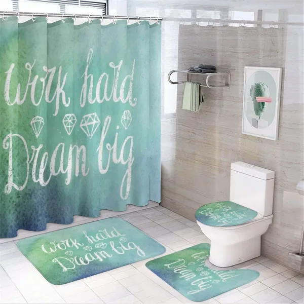 Work Hard Dream Big on a shower curtain