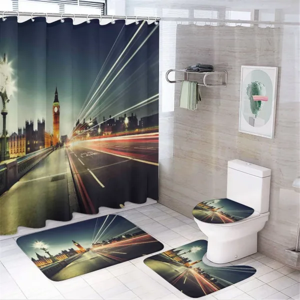 Big Ben Urban Cityscape on a shower curtain