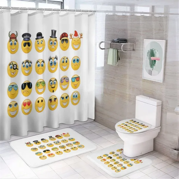 Cartoon Faces Viking on a shower curtain