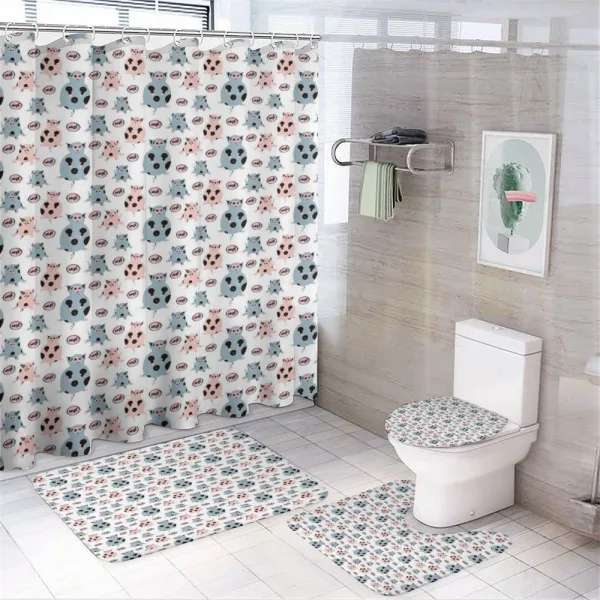 Cartoon Pigs Art on a shower curtain